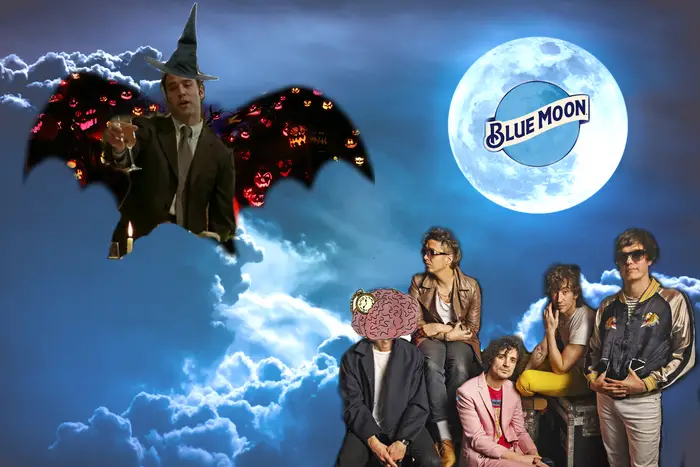 A photoshop of the blue moon + the strokes + daylight saving time + jeremy piven